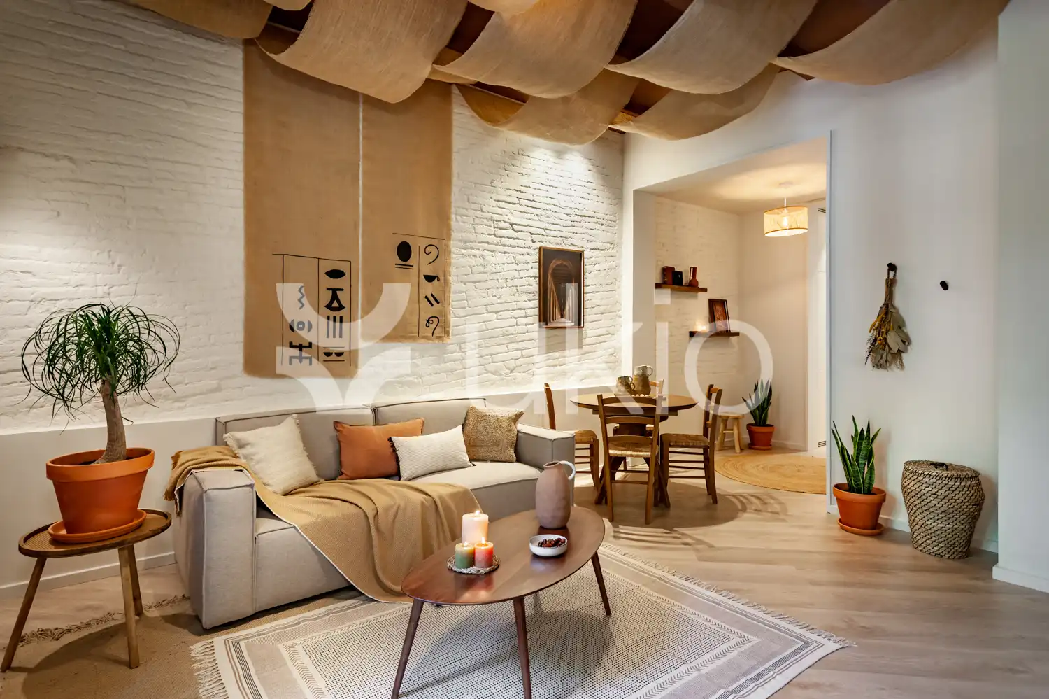 Sala de estar de Apartamento de alquiler en Barcelona con Aire acondicionado, Amueblado y Horno