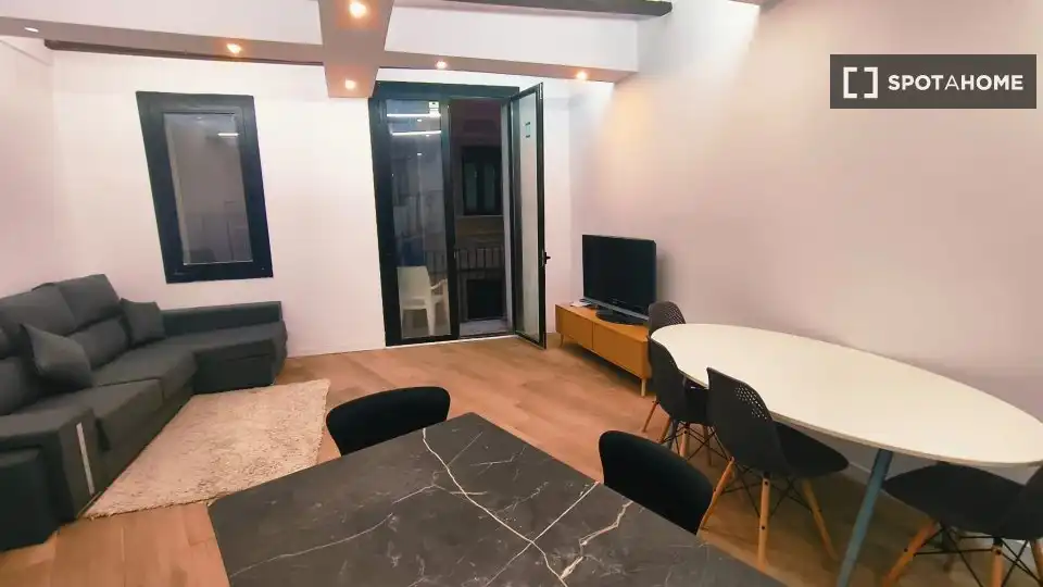Living room of Flat for rent in Barcelona  with Air Conditioner, Heating and Furnished