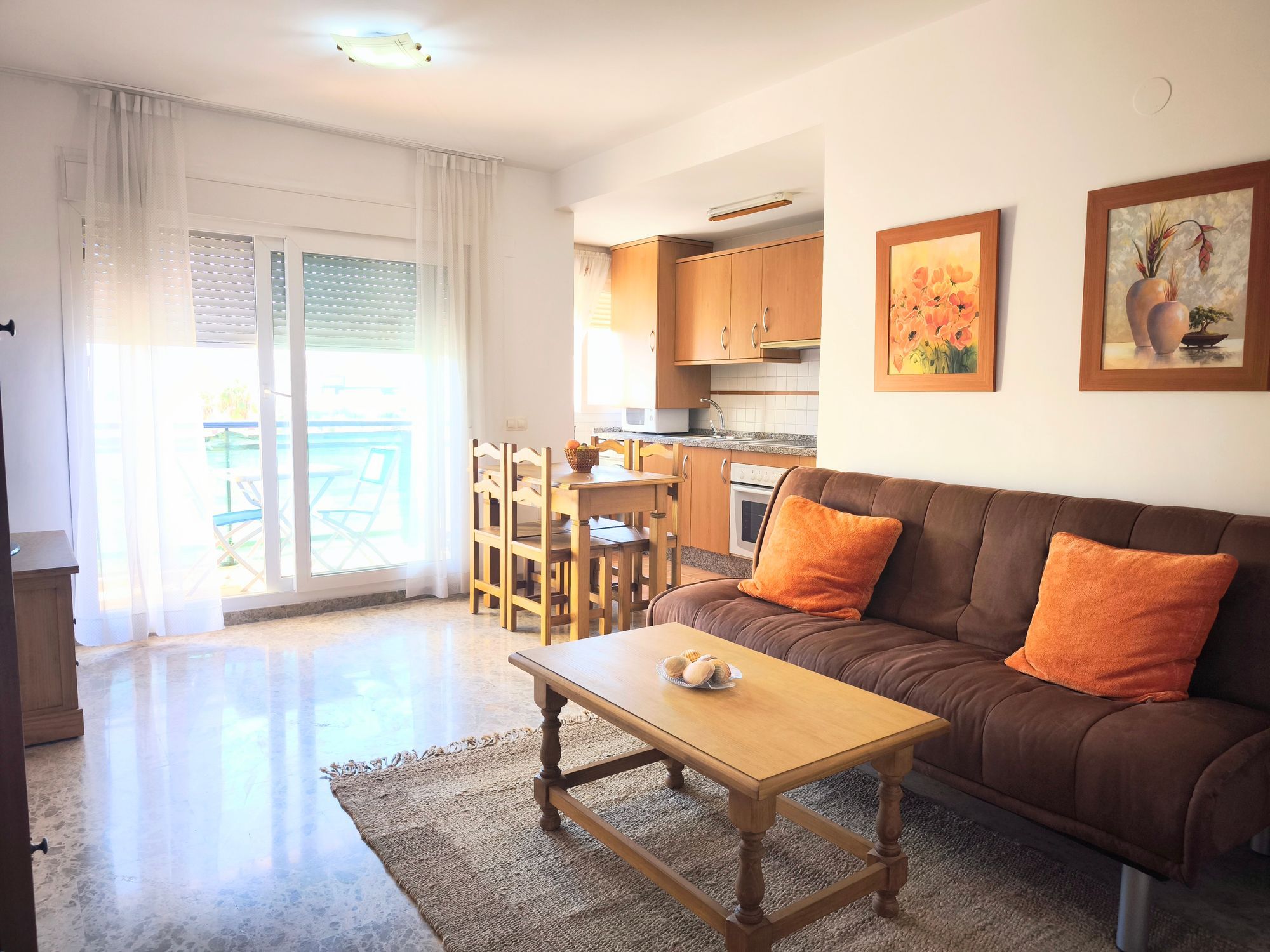 Sala d'estar de Apartament de lloguer en Mijas amb Terrassa