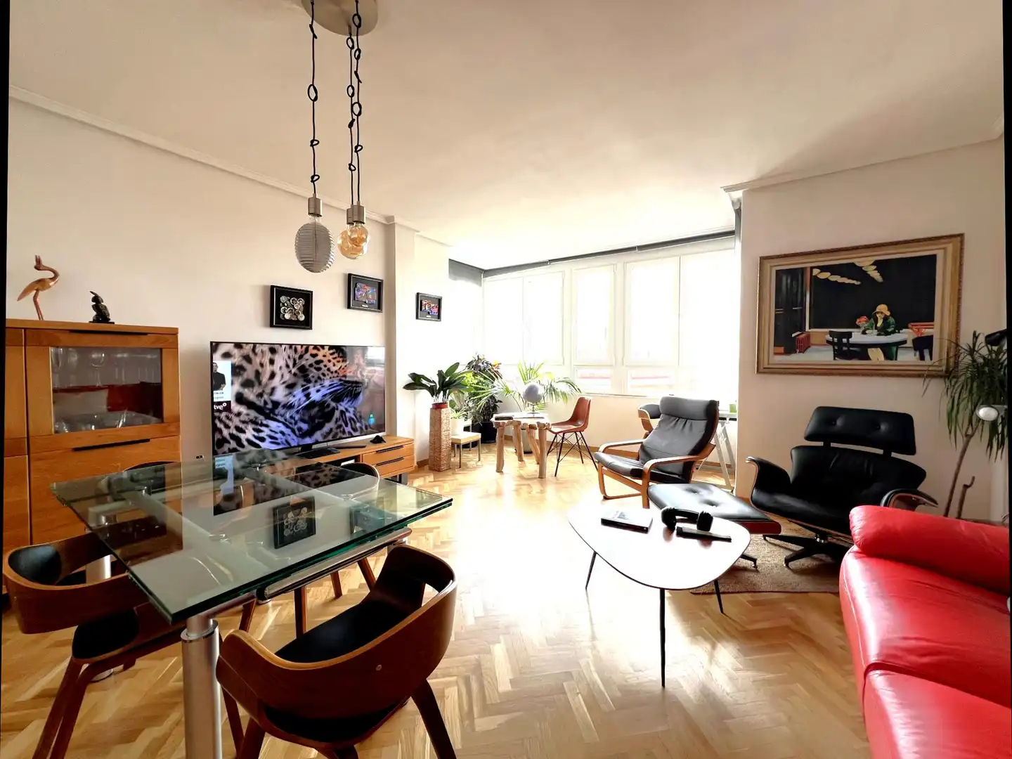Living room of Flat for sale in Zaragoza  with Air Conditioner, Heating and Parquet flooring
