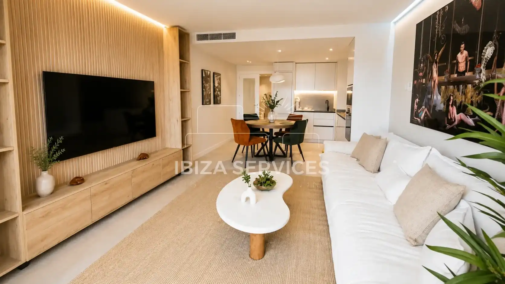Living room of Flat for rent in Eivissa  with Air Conditioner, Private garden and Swimming Pool