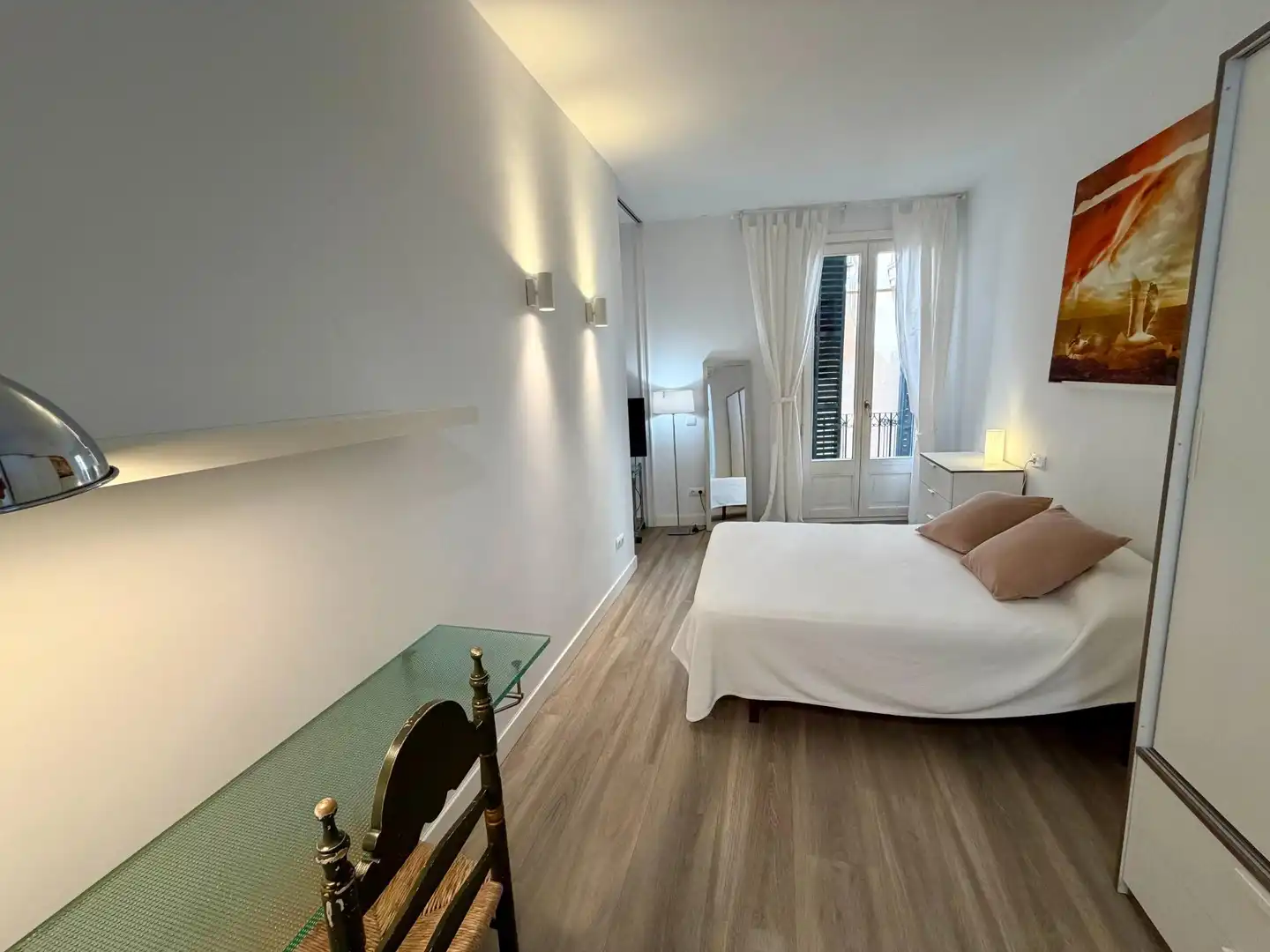 Bedroom of Flat for rent in  Palma de Mallorca  with Air Conditioner, Heating and Parquet flooring