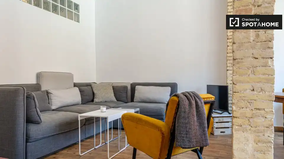 Sala de estar de Piso de alquiler en Valencia con Aire acondicionado, Calefacción y Amueblado