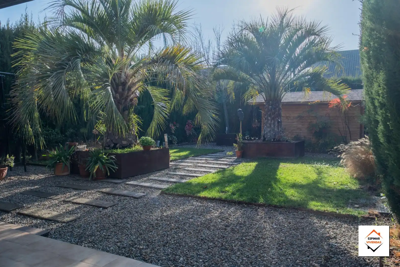 Garten von Einfamilien-Reihenhaus zum Verkauf in Villanueva de Gállego mit Heizung, Privatgarten und Terrasse