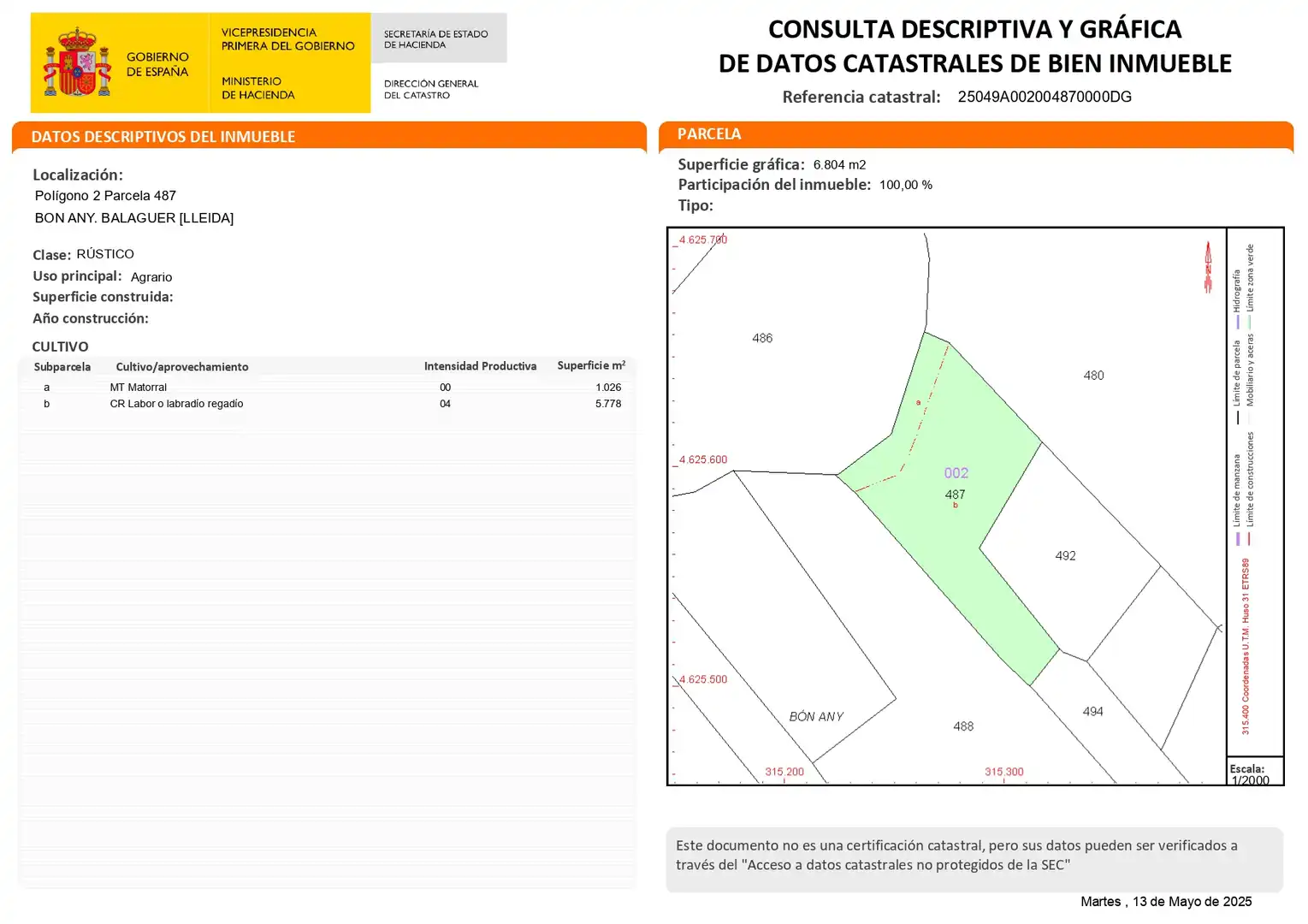 Terreno rústico en venta en Balaguer, imagen 8