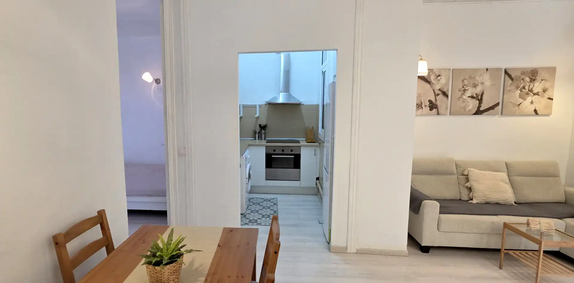 Cocina de Piso de alquiler en Barcelona con Parquet, Amueblado y Lavadora