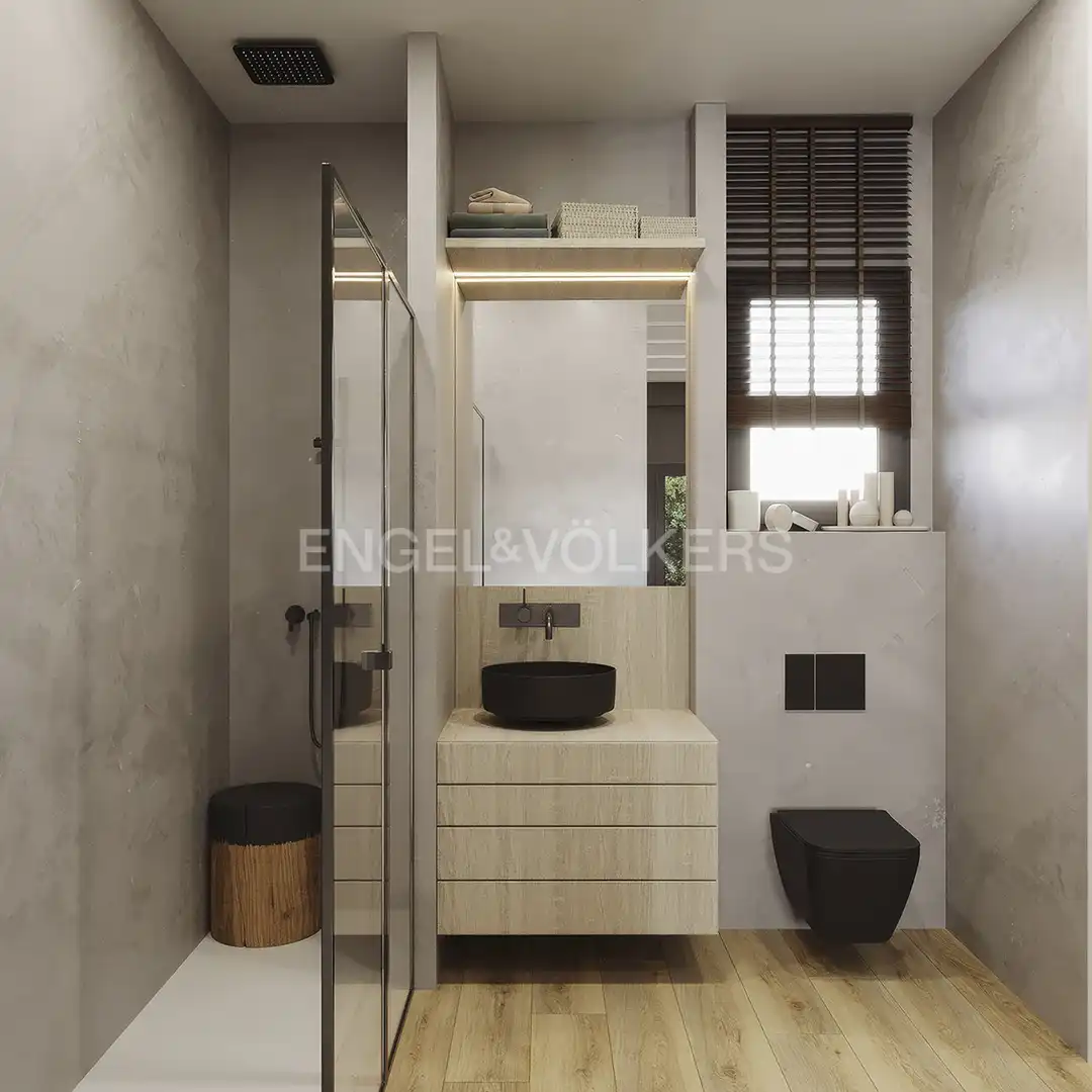 Badezimmer von Wohnung zum Verkauf in Barcelona mit Klimaanlage, Heizung und Parkett