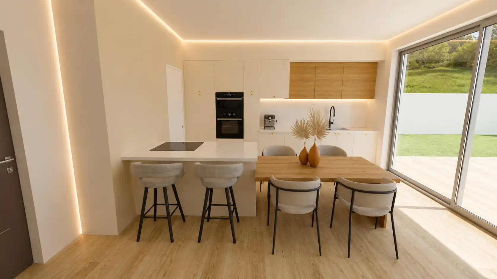 Cuina de Casa o xalet en venda en Figueres amb Jardí privat, Moblat i Forn