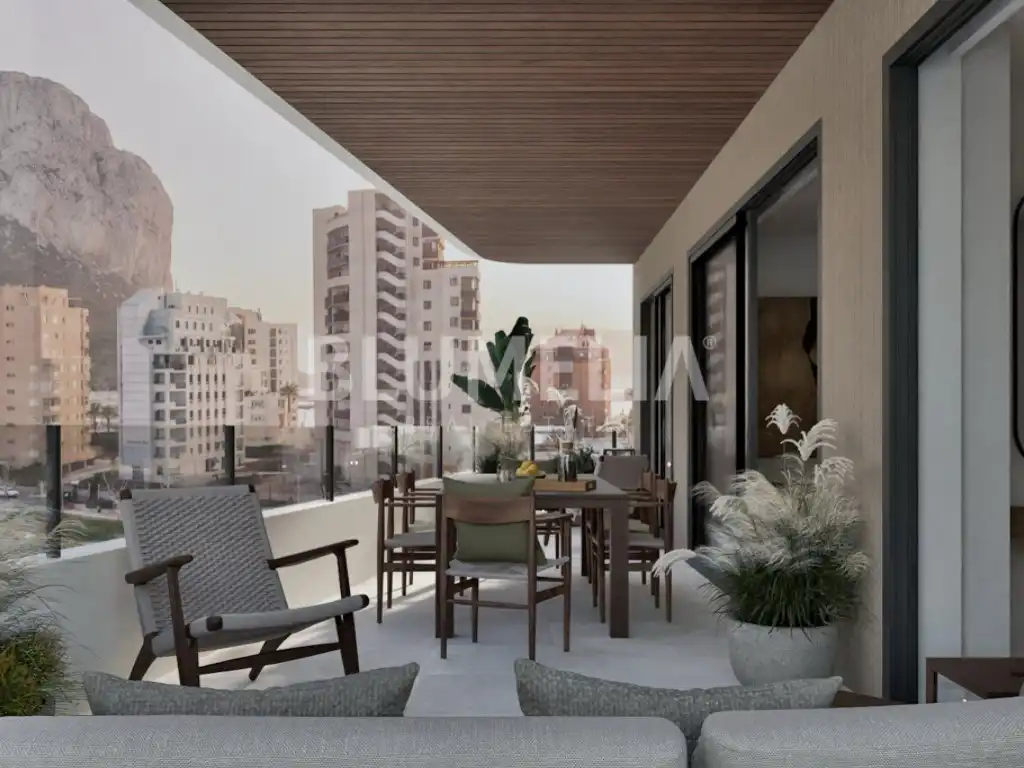 Terraza de Apartamento en venta en Calpe / Calp con Aire acondicionado, Calefacción y Jardín privado