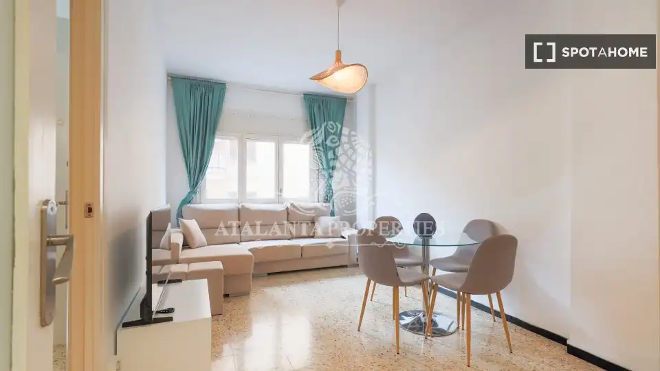 Sala de estar de Piso de alquiler en Barcelona con Aire acondicionado, Calefacción y Amueblado