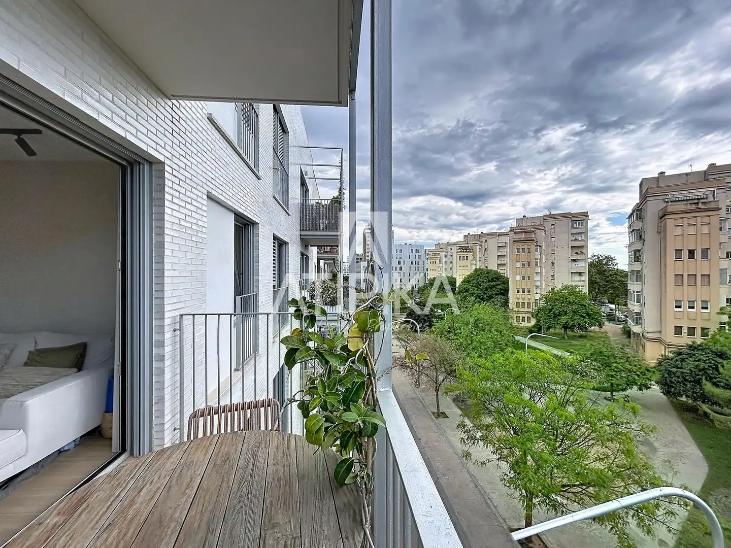 Balcony of Flat for rent in Barcelona  with Air Conditioner, Parquet flooring and Terrace
