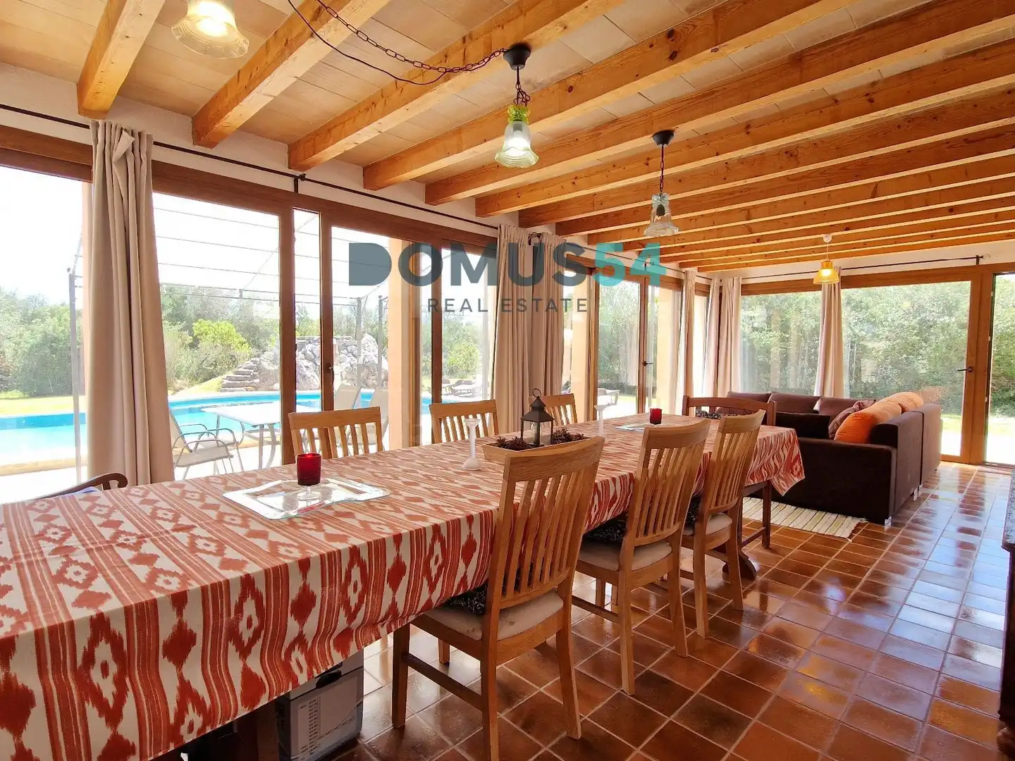 Dining room of Country homes for sale in Pollença  with Air Conditioner, Heating and Swimming Pool