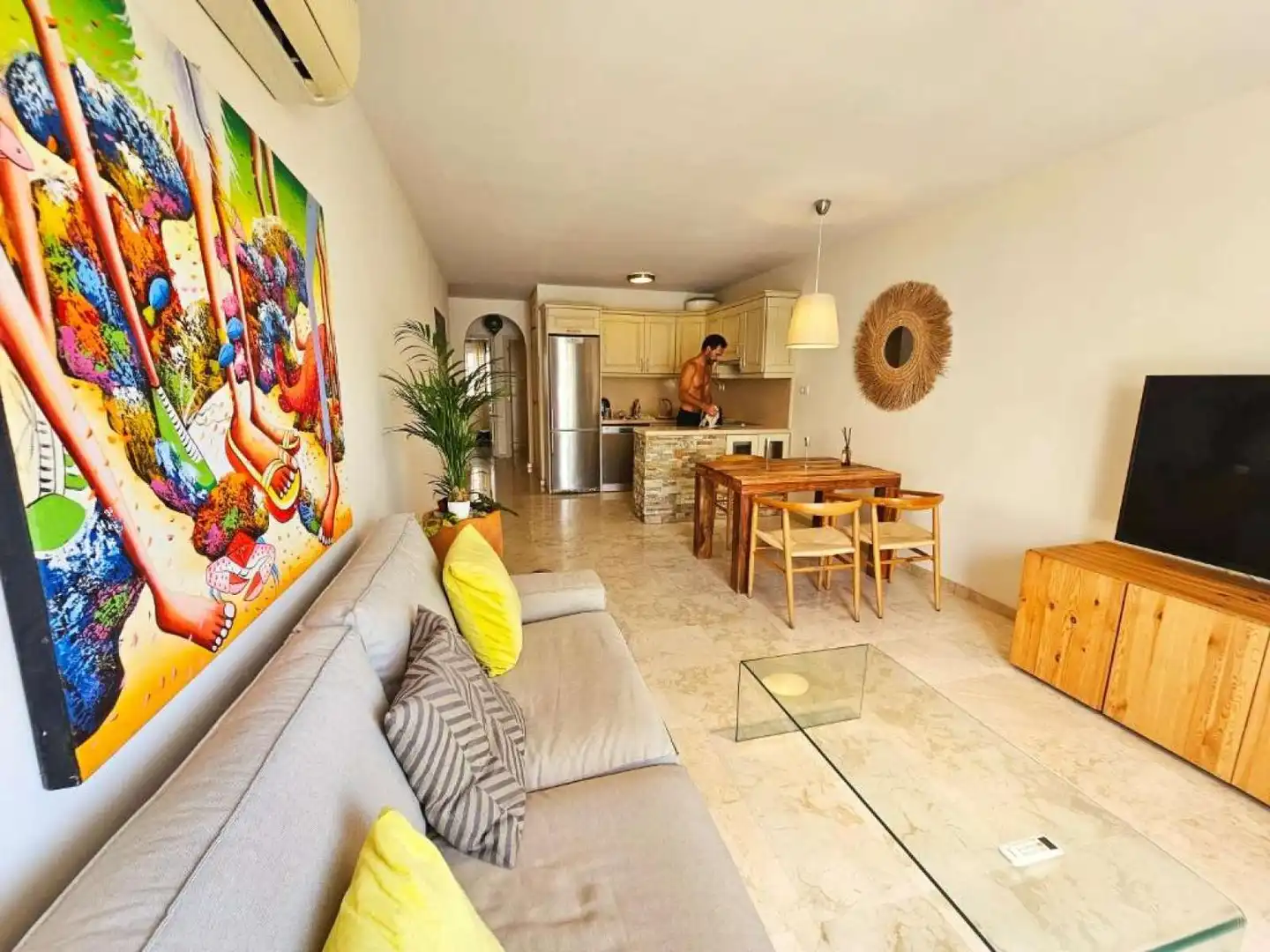 Sala de estar de Apartamento para compartir en Arona con Aire acondicionado, Terraza y Amueblado