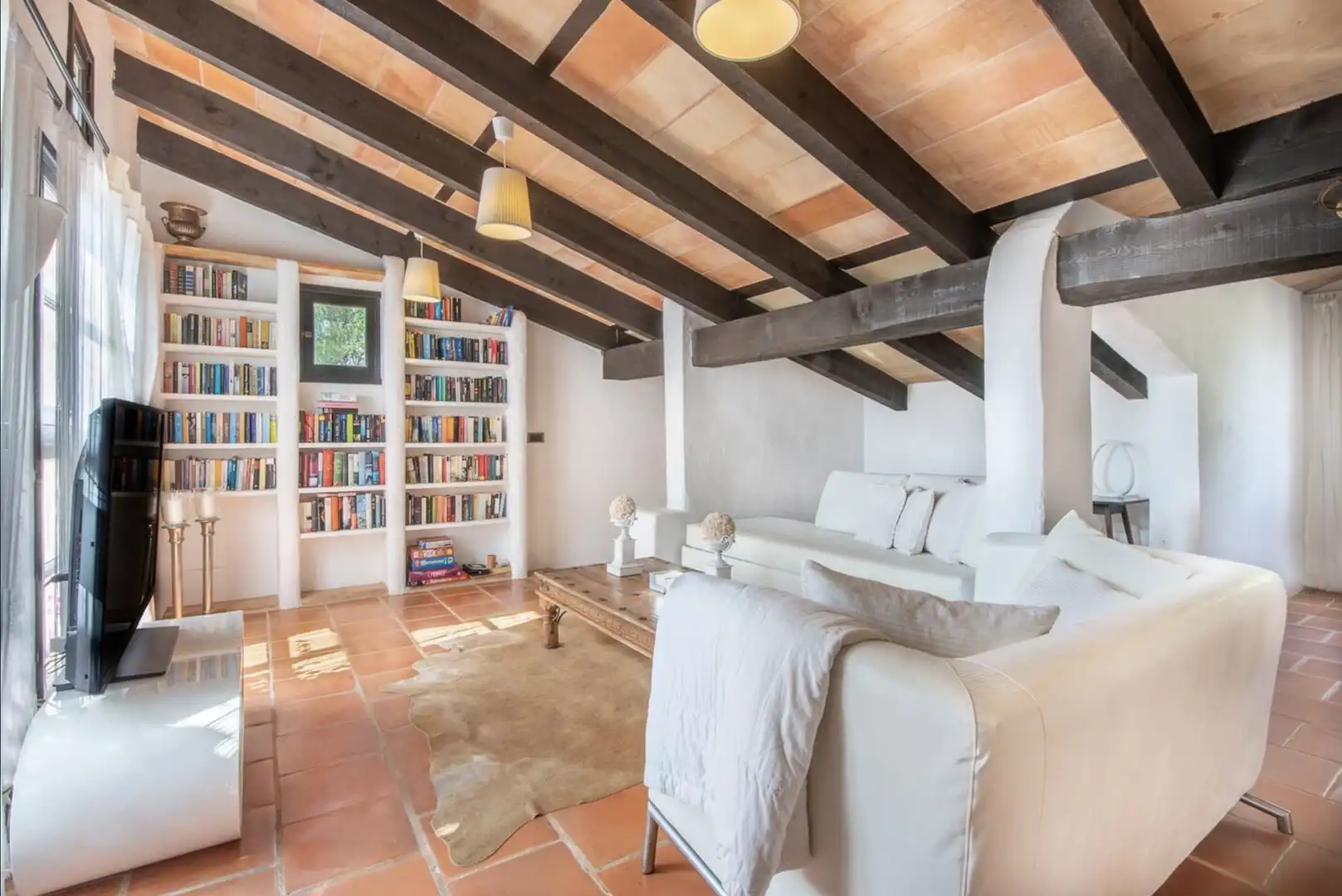 Sala d'estar de Finca rústica en venda en Santanyí amb Calefacció, Terrassa i Traster