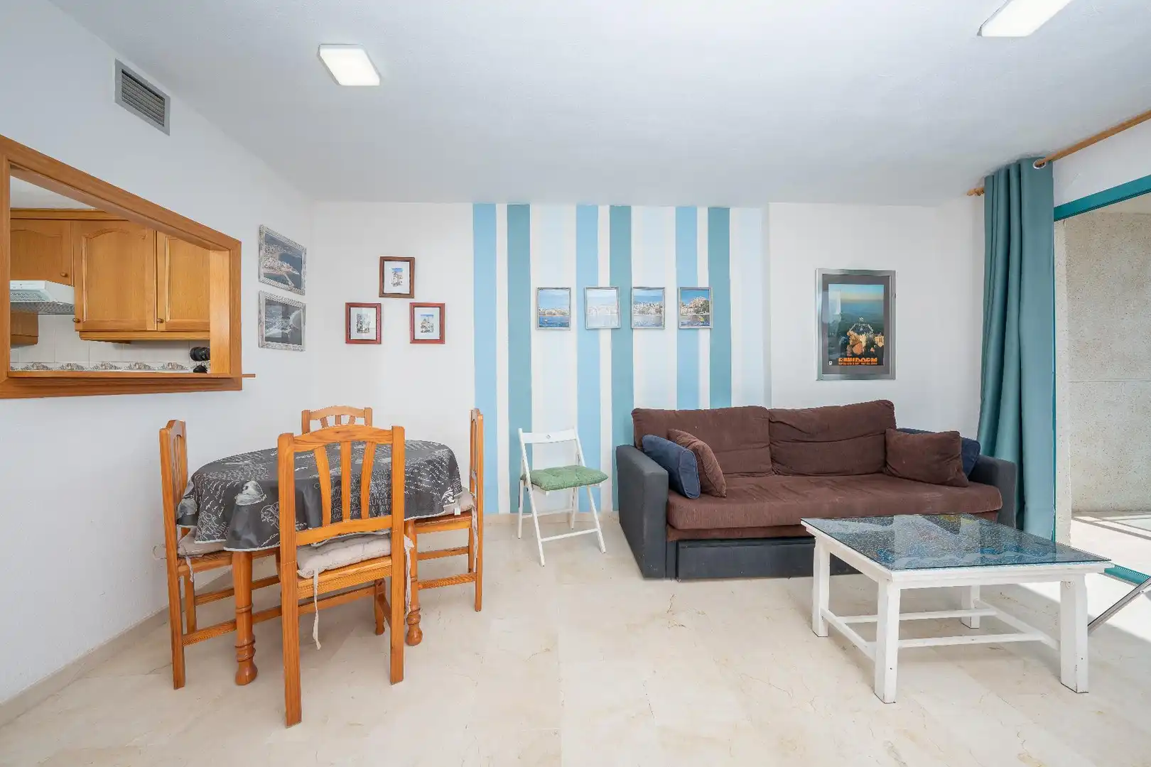 Wohnzimmer von Wohnungen zum Verkauf in Villajoyosa / La Vila Joiosa mit Klimaanlage, Heizung und Terrasse