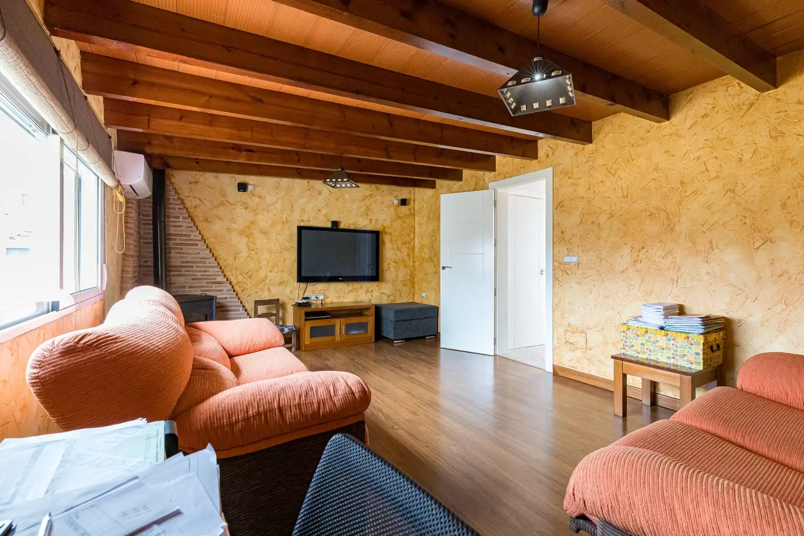 Sala d'estar de Dúplex en venda en Murcia amb Aire condicionat, Jardí privat i Terrassa