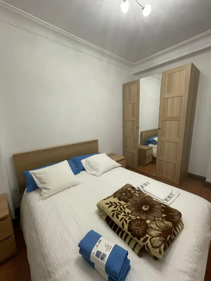 Bedroom of Flat for rent in Ferrol  with Heating, Terrace and Furnished