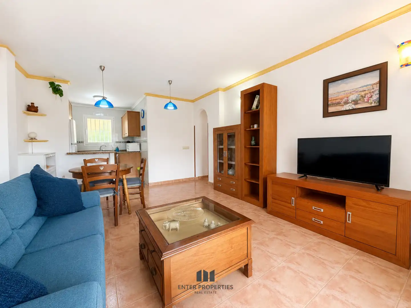 Wohnzimmer von Wohnung zum Verkauf in Benitachell / El Poble Nou de Benitatxell mit Klimaanlage, Heizung und Terrasse
