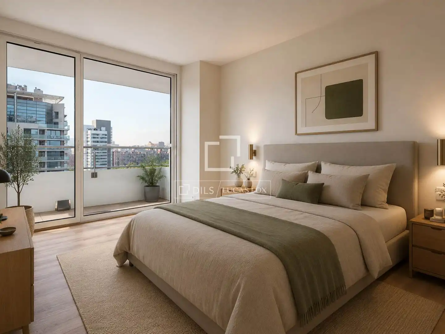 Schlafzimmer von Wohnung zum Verkauf in Barcelona mit Klimaanlage, Heizung und Abstellraum