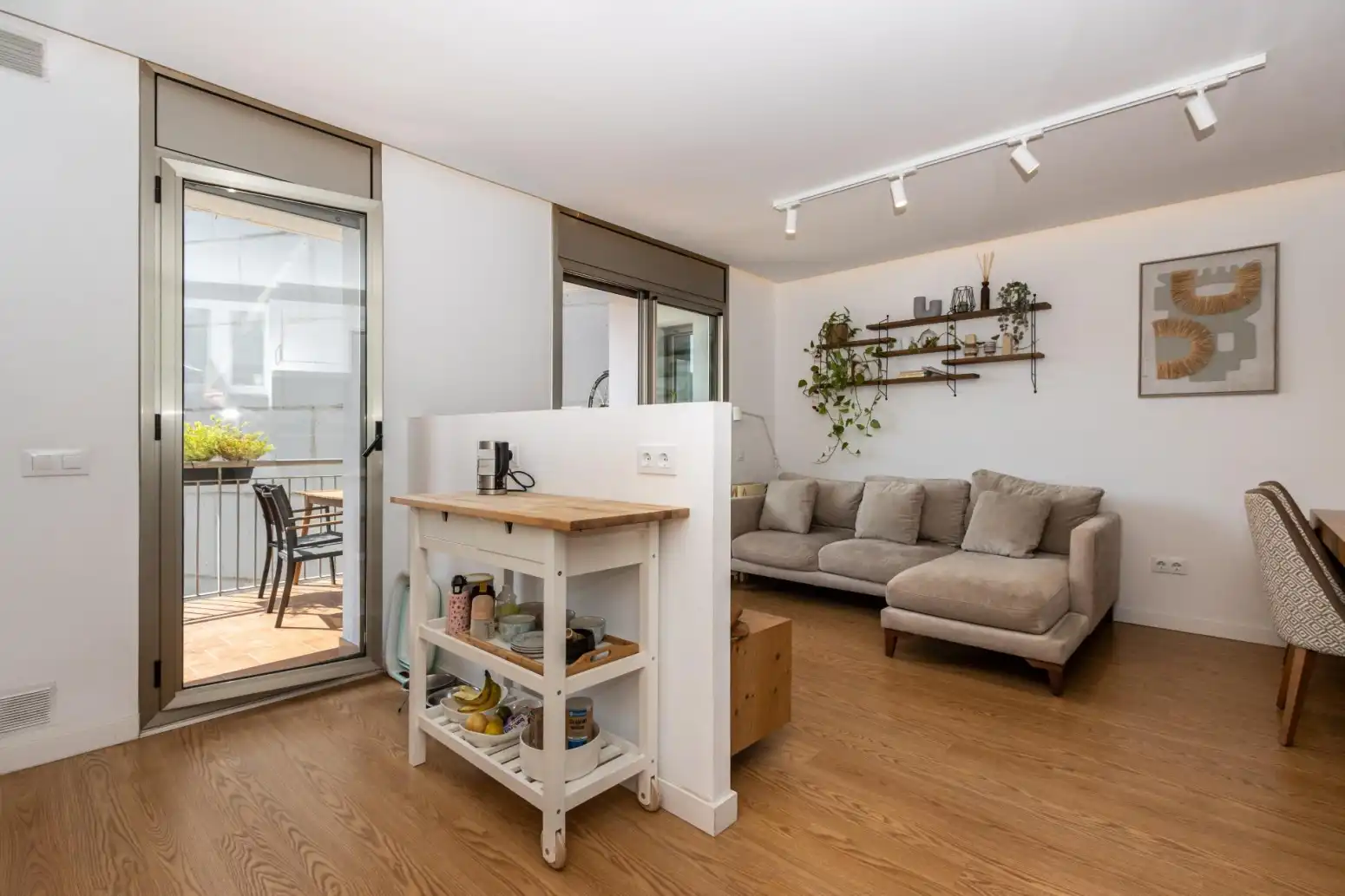 Sala de estar de Piso en venta en Terrassa con Calefacción, Parquet y Terraza