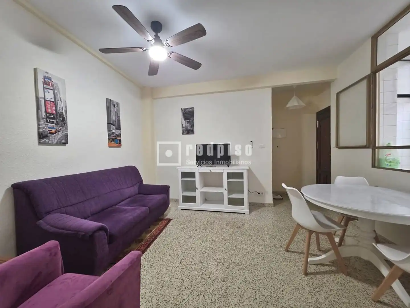 Sala d'estar de Pis de lloguer en Murcia amb Terrassa i Moblat