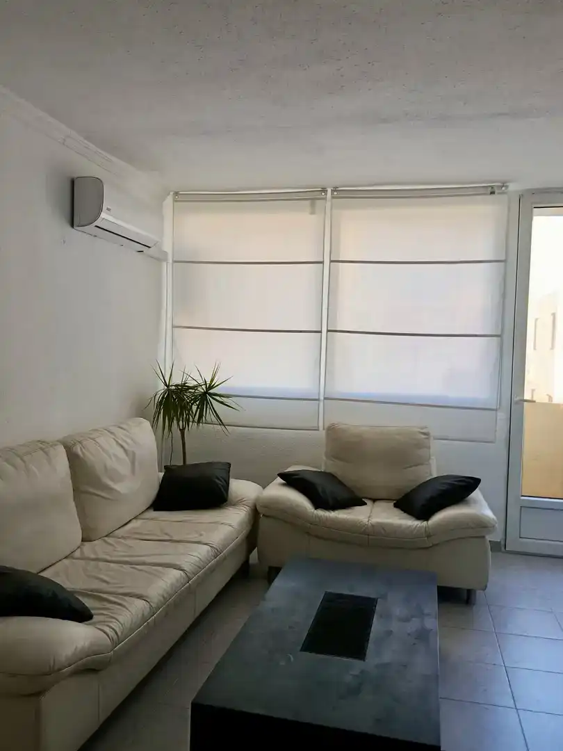 Sala d'estar de Pis de lloguer en El Ejido amb Aire condicionat, Moblat i Balcó