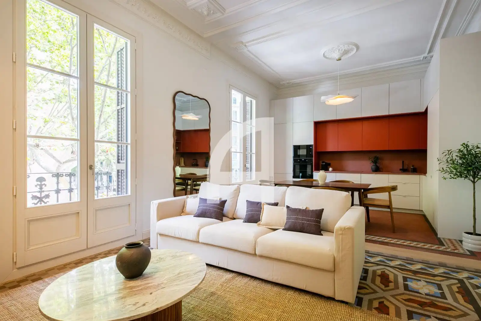 Living room of Flat for rent in Barcelona  with Air Conditioner, Heating and Parquet flooring