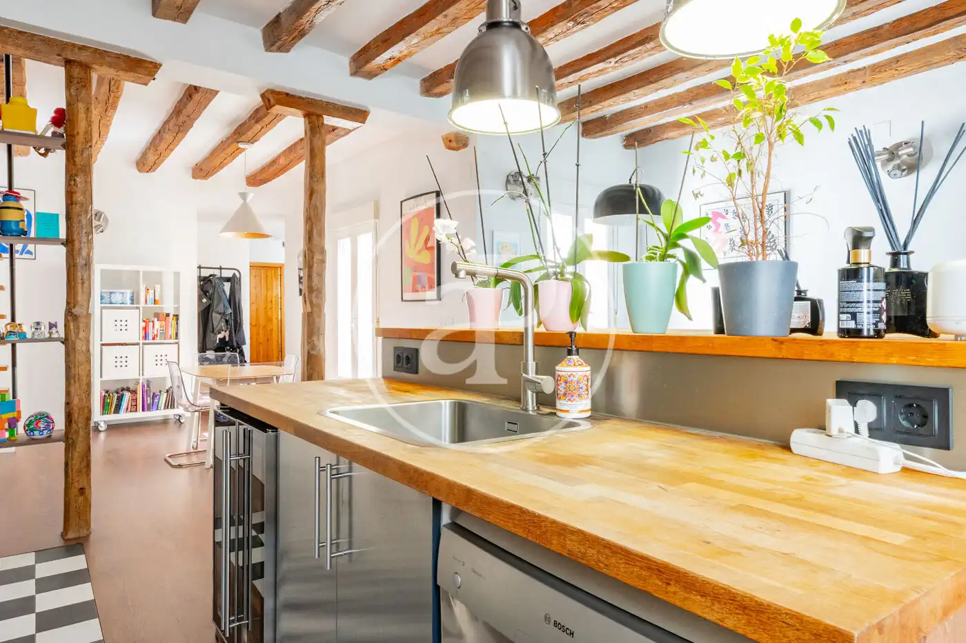 Cocina de Ático en venta en Madrid con Aire acondicionado y Terraza