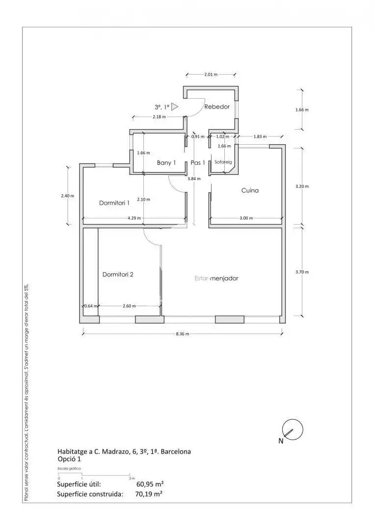 Wohnung zum Verkauf in Barcelona mit Klimaanlage, Heizung und Parkett