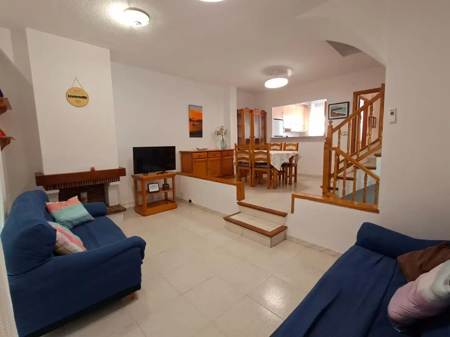 Wohnzimmer von Einfamilien-Reihenhaus zur Miete in Vinaròs mit Terrasse, Möbliert und Gemeinschaftspool