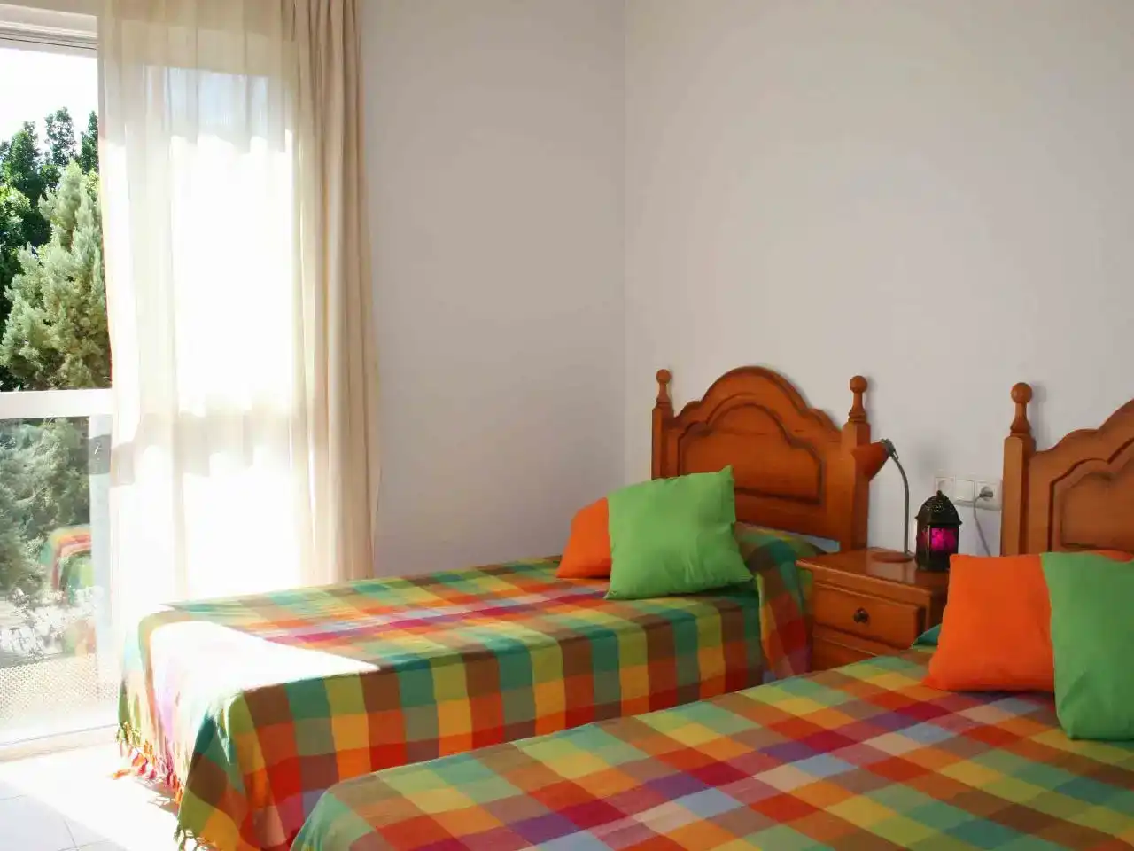 Schlafzimmer von Wohnung zur Miete in Roquetas de Mar mit Klimaanlage, Privatgarten und Schwimmbad