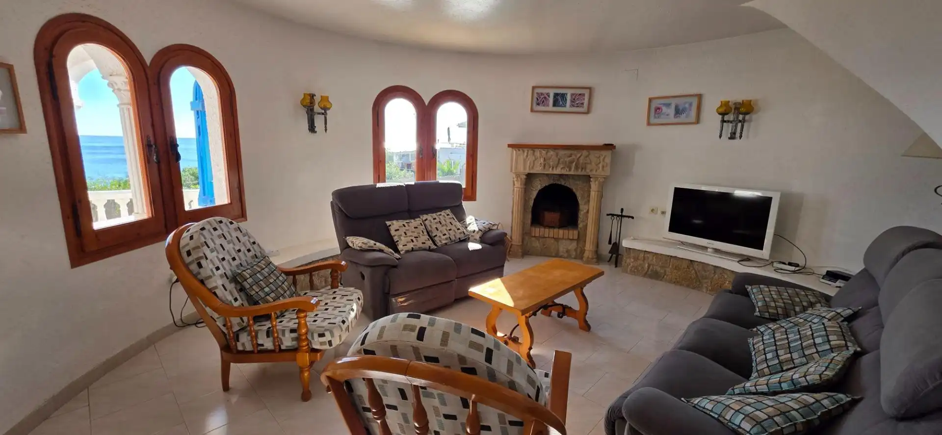 Sala de estar de Casa o chalet en venta en L'Ametlla de Mar  con Aire acondicionado, Jardín privado y Terraza