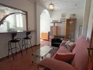 Sala d'estar de Pis de lloguer en Valencia amb Aire condicionat i Moblat