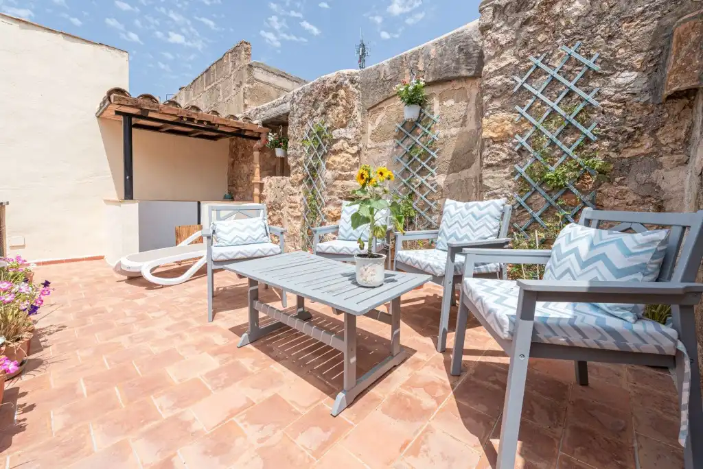 Terrasse von Country house zum Verkauf in Pollença mit Klimaanlage, Terrasse und Möbliert