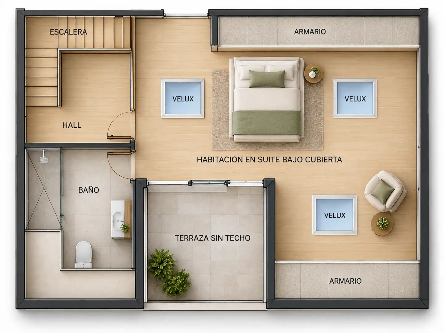 Habitación de Casa adosada en venta en Hortaleza