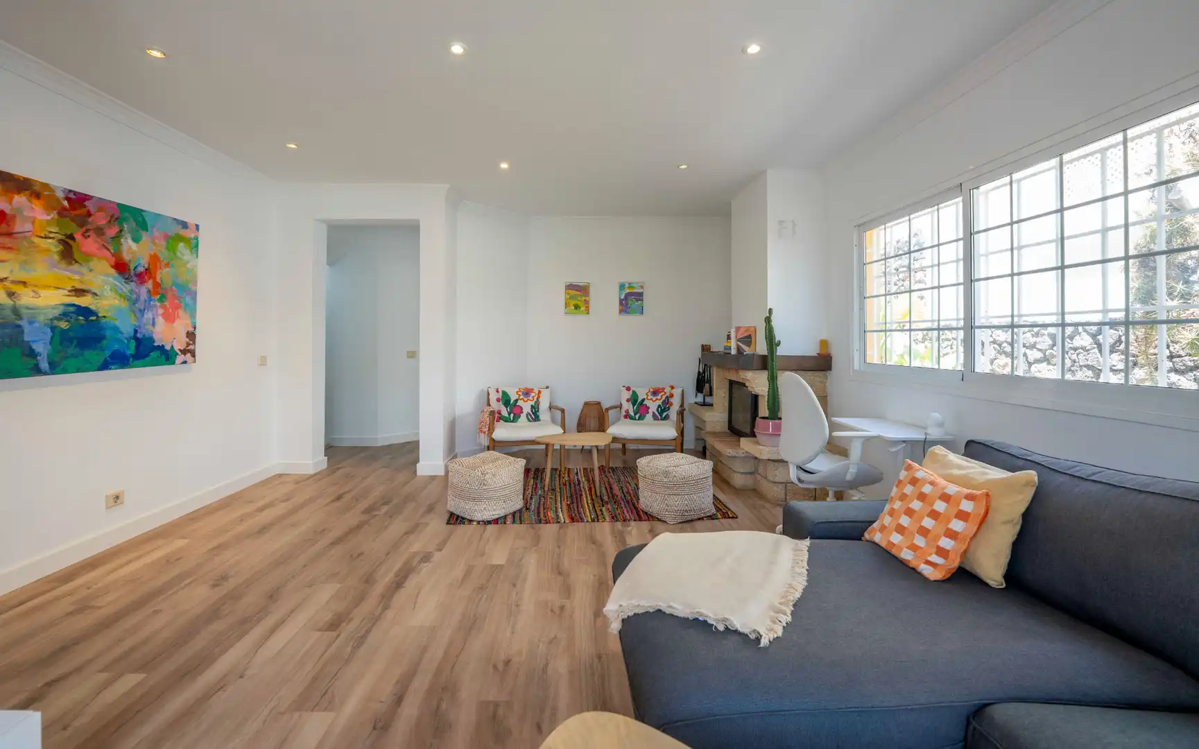Sala d'estar de Casa adosada en venda en Santa Úrsula amb Aire condicionat, Jardí privat i Terrassa