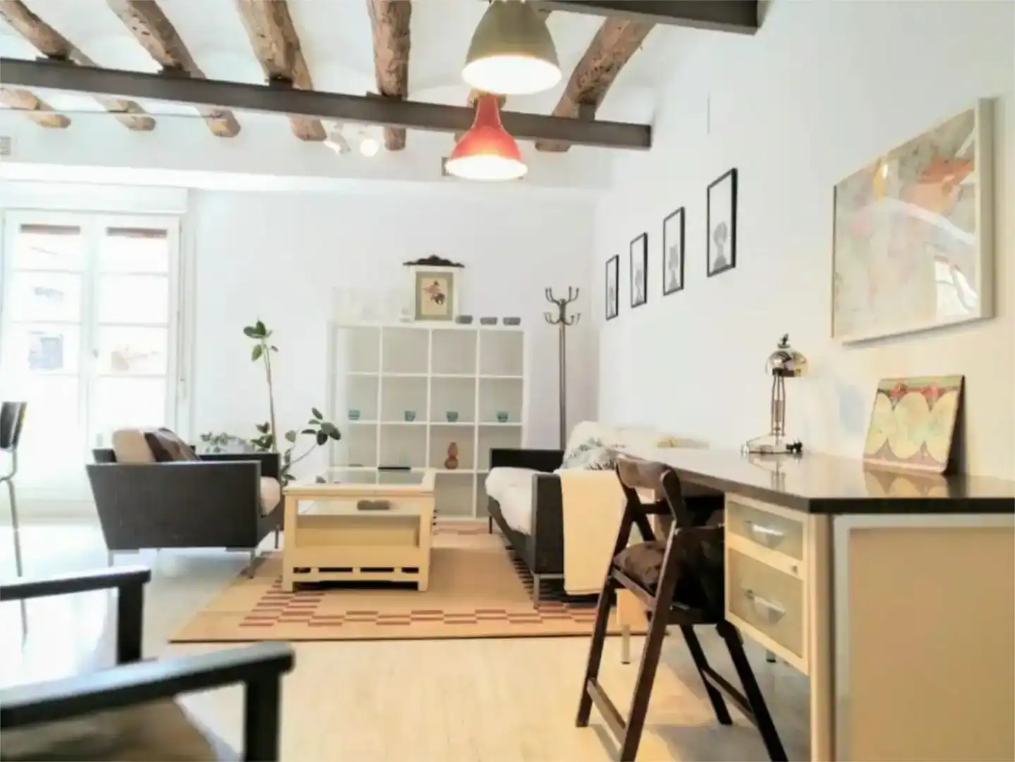 Wohnzimmer von Wohnung zur Miete in  Zaragoza Capital mit Klimaanlage und Balkon