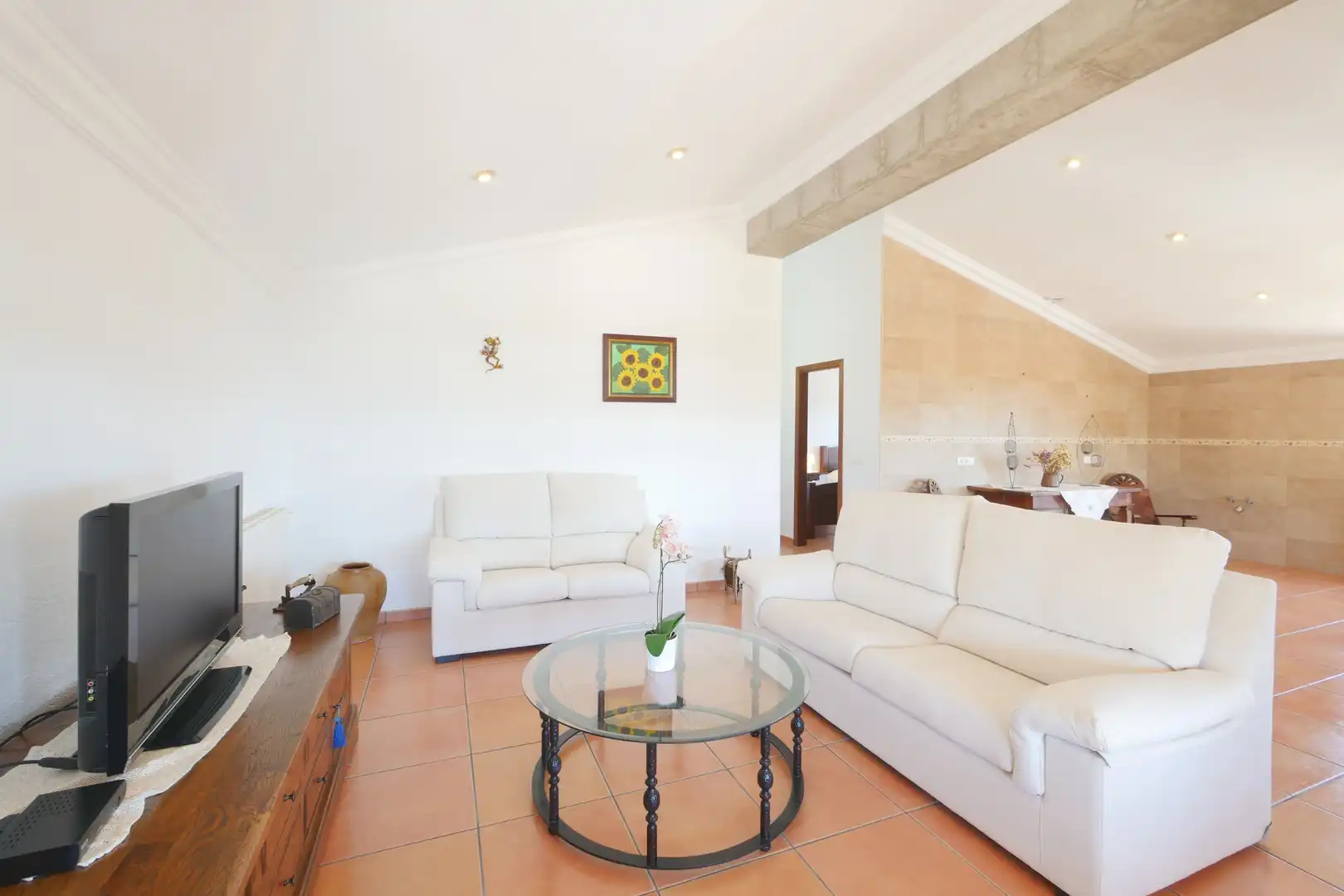 Sala d'estar de Casa o xalet en venda en Son Servera amb Aire condicionat, Jardí privat i Terrassa