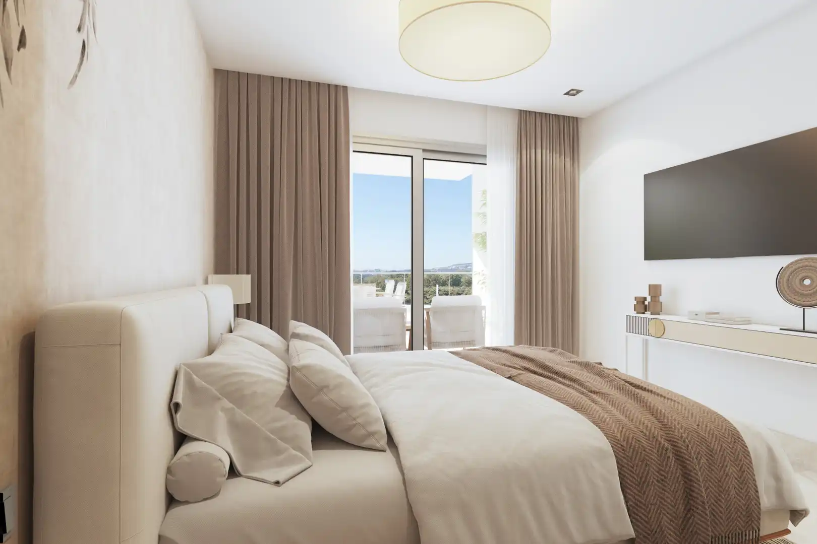 Dormitori de Apartament en venda en Mijas amb Aire condicionat, Terrassa i Piscina