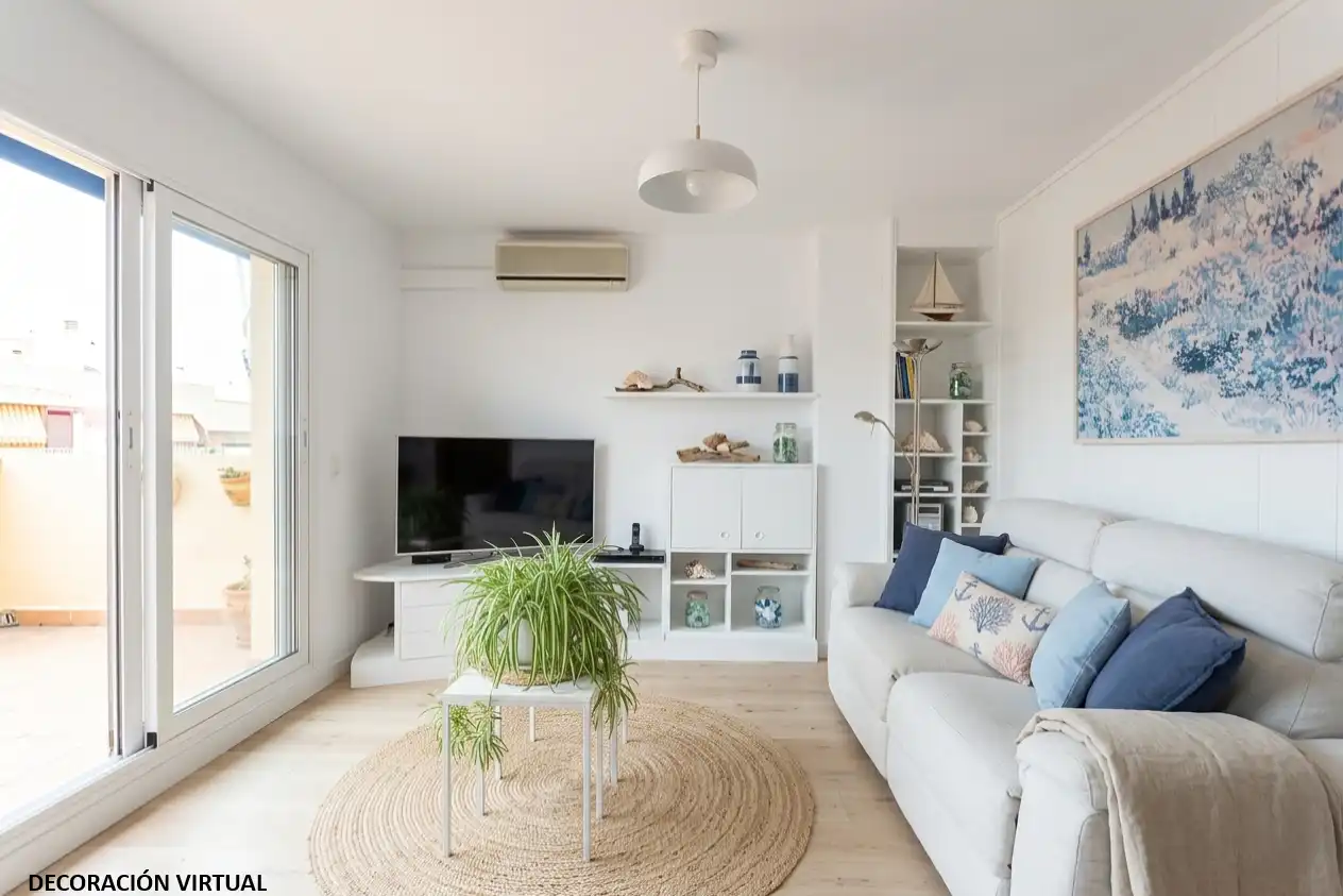 Living room of Attic for sale in Vilanova i la Geltrú  with Air Conditioner, Heating and Terrace