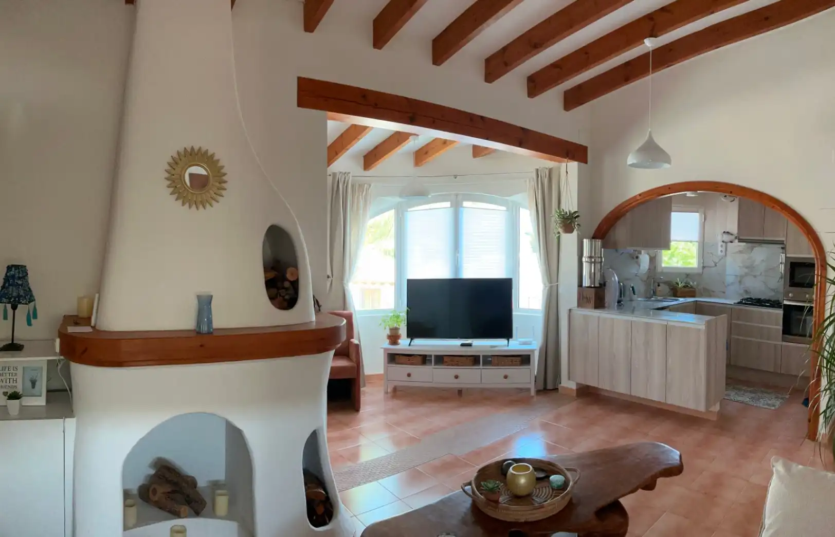 Sala d'estar de Casa o xalet en venda en Calpe / Calp amb Aire condicionat, Calefacció i Terrassa