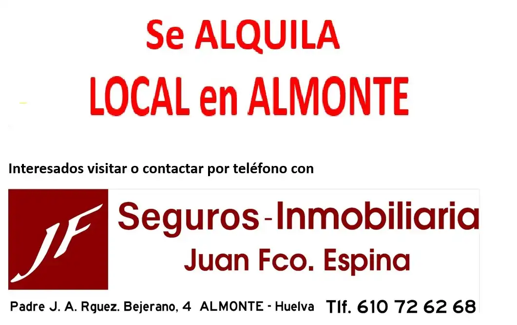 Local de lloguer a Calle Padre José Antonio Rodríguez Bejerano, 3, Almonte ciudad