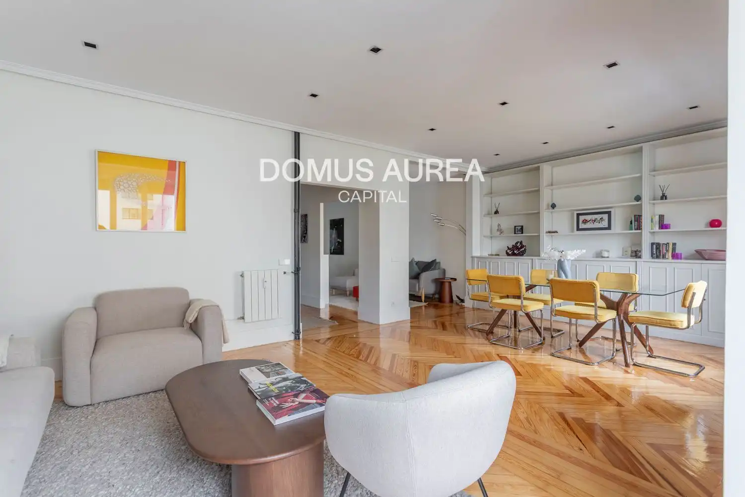 Wohnzimmer von Wohnung zur Miete in Madrid mit Heizung, Parkett und Terrasse