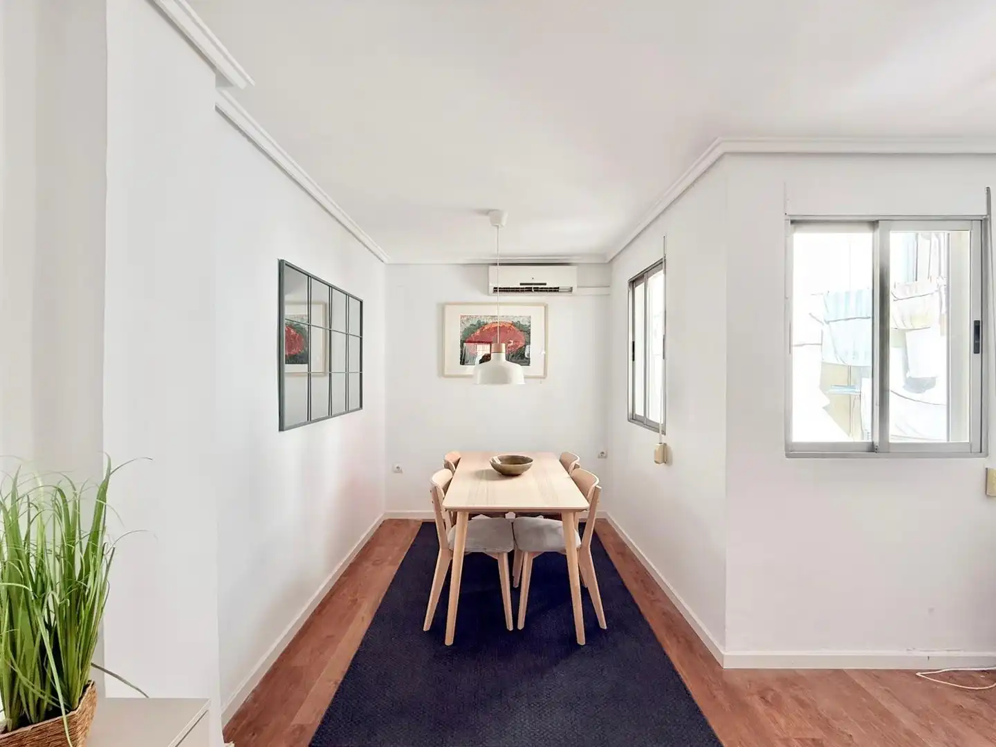 Esszimmer von Wohnung zur Miete in Valencia mit Klimaanlage, Parkett und Terrasse