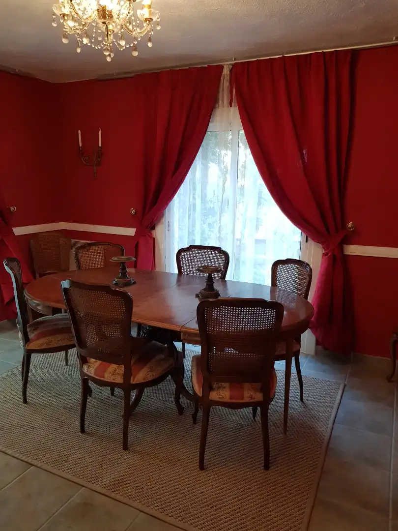 Comedor de Finca rústica en venta en Santa Oliva con Calefacción, Jardín privado y Piscina