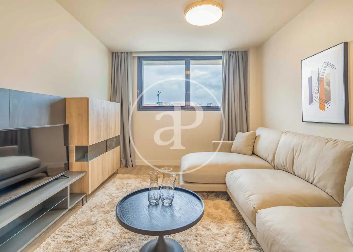 Living room of Flat for rent in Madrid  with Air Conditioner, Heating and Furnished