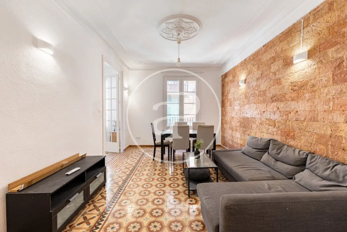 Wohnzimmer von Wohnung zur Miete in Barcelona mit Klimaanlage, Heizung und Möbliert