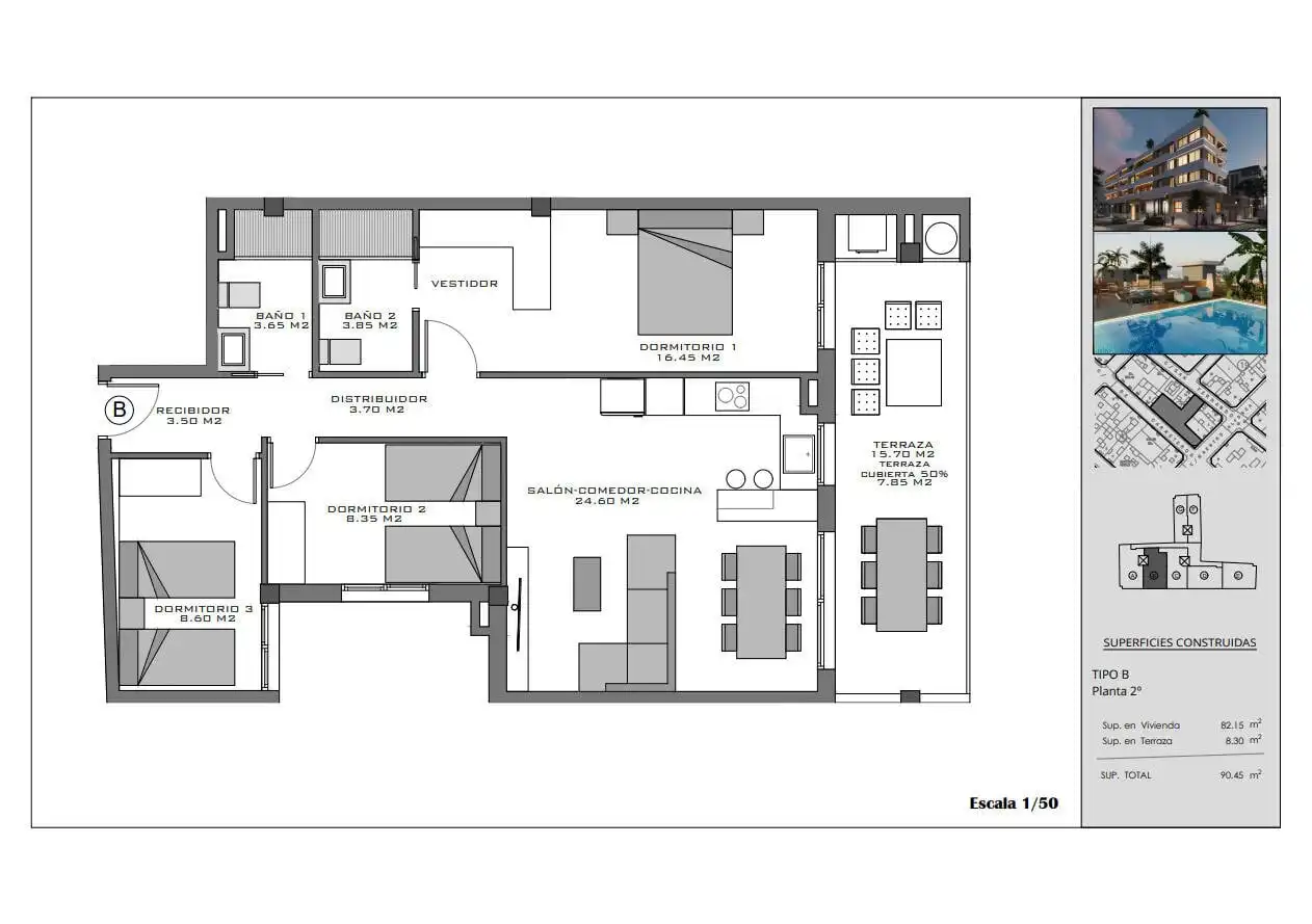 Apartamento con terraza en venta en Santa Pola ciudad, imagen 20