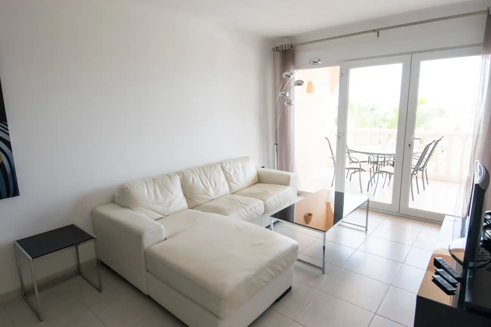 Sala d'estar de Pis en venda en Benissa amb Aire condicionat, Jardí privat i Terrassa