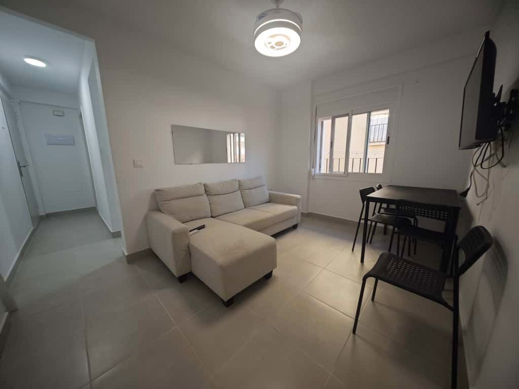 Living room of Flat for sale in Málaga Capital  with Furnished, Washing machine and TV